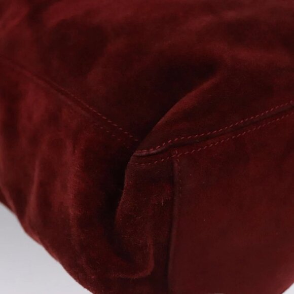 CHANEL Shoulder Bag Suede Red CC - Picture 10 of 15